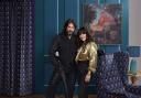 Laurence Llewelyn-Bowen and presenter Anna Richardson on a set designed by Laurence, showing his maximalism design style Picture: PA Photo/Channel 4/Jon Cottam