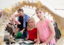 Examining a shark jaw at Lyme Regis Fossil Festival All pictures: Maisie Hill