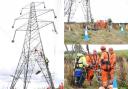 The firefighters scaled the pylons as part of their unique training experience. Picture: National Grid