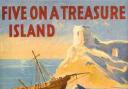 Illustration on the classic cover of Five on a Treasure Island by Enid Blyton