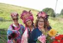 Abbey Farm gets dressed and  ready for the Flower Festival  (left-right: Amy Ralph - Abbey Farm Flowers, Liz  Olkowicz and Penny Callaghan of From My Mother’s Garden)