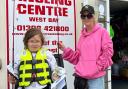 Aliska Andrews, left, won the Bridport Carnival Crabbing competition, with Alexa Clarke the over-16 winner