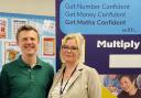 Multiply tutor James Houston pictured with Hannah Ball, Multiply Programme Manager for Skills & Learning
