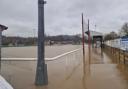 Bridport Football Club is completly submerged  after the River Brit burst its banks