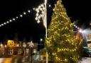 Beaminster's Christmas tree twinlkles in the Square