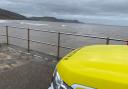 Lyme Regis coastgurad and lifeboat teams were called to help a swimmer in the sea who had been cut off by the tide