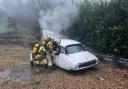 Firefighters tackled a classic car fire in West Dorset