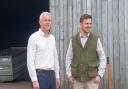 Environment Secretary MP Steve Barclay with west Dorset farmer Harry Coutts