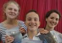 WRITE ON: Bridport Prize Junior winners Ethne Still, Casey Davies and Rosa Van Hensbergen