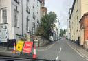 Image of the diversion and road closure signs on Silver Street, Picture: ROBIN MAY