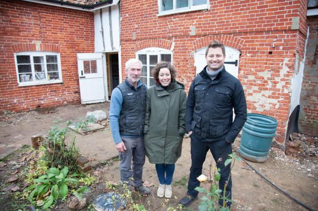 Contributors Paul and Imogen, and presenter George Clarke Picture: PA Photo/©Channel 4
