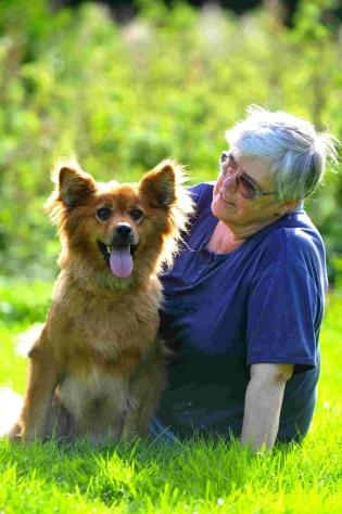 SAFE HANDS: Ginger with Mary Bull from Woodlands Farm Kennels
