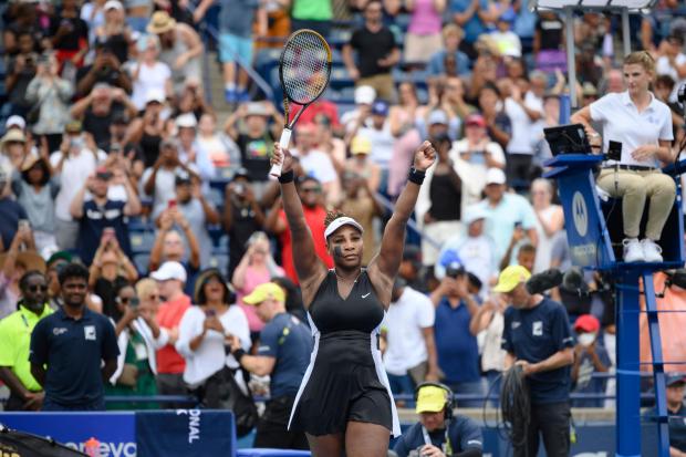 Serena Williams celebrates her victory in Toronto on Monday