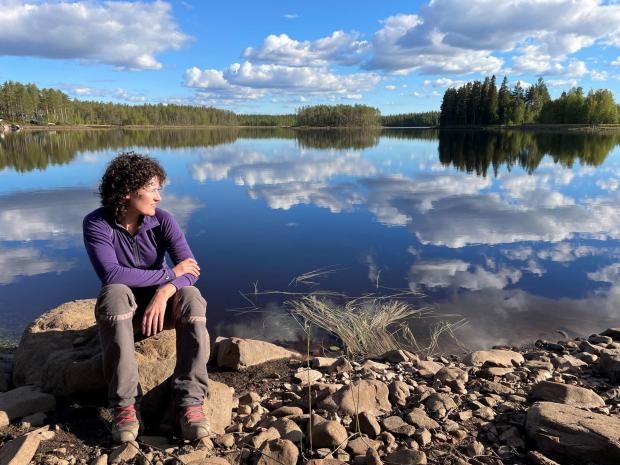 Bridport and Lyme Regis News: Undated distribution Photo of Sarah sitting by a lake in Dalarna.  See PA Feature TRAVEL Sweden.  Image credit should be: PA Photo/Renato Granieri.  WARNING: This image may only be used to accompany PA Feature TRAVEL Sweden.