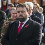 West Dorset MP Chris Loder at the Remembrance Sunday event in Bridport Picture: Graham Hunt Photography