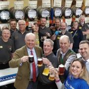 Beerex Festival, pictured are Cleeves Palmer (Sales & Marketing Director for Palmers Brewery, the main sponsor at Dorchester Beerex), Les Fry (Dorchester Beerex Chairman), Richard Biggs (Mayor of Dorchester), Louise Regan (Dorset Mind) and Jim Jones