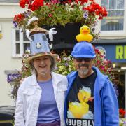 Annette and Dick Emery at the Bridport Hat Festival - 3rd September 2022.  Picture Credit: Graham Hunt Photography