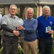 Bridport’s winning Seniors Classic team, from left: Nick Jones, Martin Drennan, George Brown and Rob England. Peter Smith seniors golf association is centre