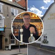 Robin Collyns and his family are the new owners of the Bridport Arms Hotel and the George Hotel. Picture:  Google Maps, inset; The George Hotel