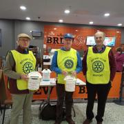 Rotary Club President Colin Bowditch, David Weston and Martin Cox fundraising for the two charities in Morrisons. Pic. Bernard Paull