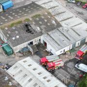 Drone photos show damage to commercial premises after fire on East Road