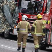 A battery ignited in a bin lorry
