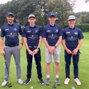 Jake Richards, George Richards, Jake Collier and Will Richards walked almost 25 miles while playing four rounds of golf for charity