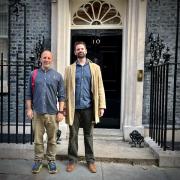 Nick Goldsmith (left) and Ed Swift (right) from Bridport Bank of Dreams and Nightmares at 10 Downing Street