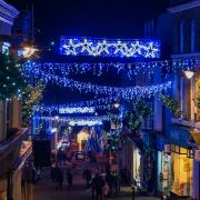 Lyme Regis dazzles in blue as Christmas lights are switched on
