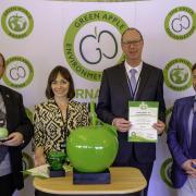 L-R Cllr Ray Bryan, portfolio holder for highways, travel and environment; Dave Blackburn, waste & recycling manager for highways at Dorset Council; and Neil Turner, service manager for network operations, Dorset Council with their award