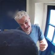 Footage from a Ring doorbell camera shows Michael Tayler pushing Miss Wermig-Morgan