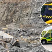 Two people were trapped in mud in seperate incidents in Lyme Regis and Charmouth yesterday