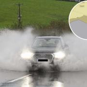 The Met Office has warned that roads could be flooded