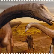 A Diplodocus stamp is one of eight issued by the Royal Mail to commemorate Mary Anning