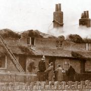 The 1929 fire at West Bay from a Claud Hider postcard
