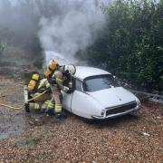 Firefighters tackled a classic car fire in West Dorset
