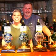 Kerry and Clive Dammert at The White Lion pub in Broadwindsor