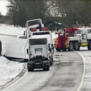 The A37 was shut in both directions after a lorry overturned taken by Graham Hunt Photography