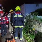 Emergency services lifted an injured person from the River Lim