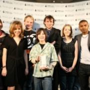 AWARD WINNERS: The youngsters pictured with Dr Who star Noel Clarke, right