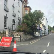Image of the diversion and road closure signs on Silver Street, Picture: ROBIN MAY