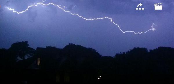 Lightning put on a spectacular show across Dorset on July 17 and 18, 2014. Lightnin over Southbourne by @squashedant.