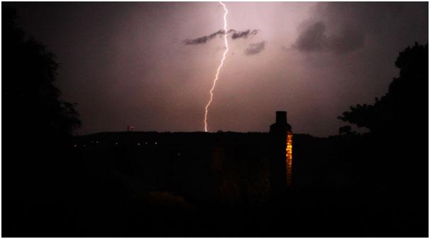 Lightning put on a spectacular show across Dorset on July 17 and 18, 2014. The view looking to St Catherine’s Hill from Poksedown. Photo by Liv Kelly.