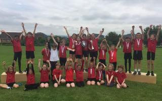 Parrett & Axe were the Year 5 and 6 winners at the West Dorset Primary Relay Races           Pictures: ANDY DAVID