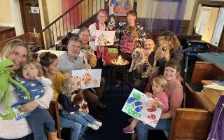 Pets Sunday saw several furry friends in attendance whilst children made animal-related finger art