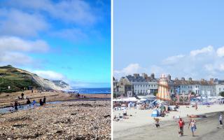 Left: Charmouth Beach. Right: Weymouth Beach