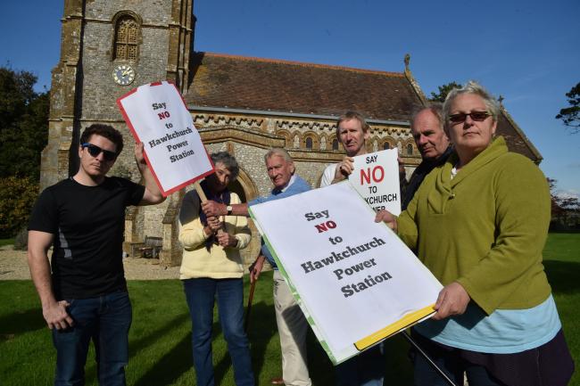 Campaigners are protesting against plans for a gas-fired power station in Hawkchurch, Picture: JOHN GURD