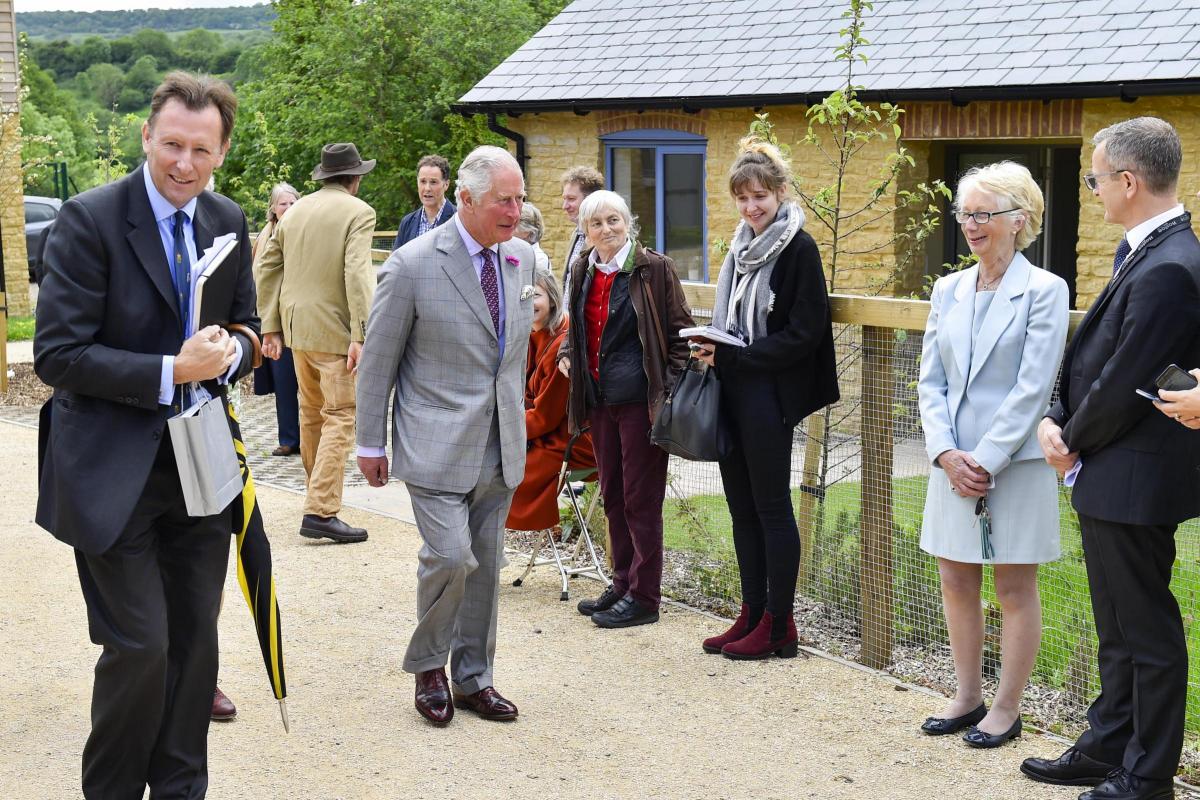 Prince Charles visits housing development in Powerstock